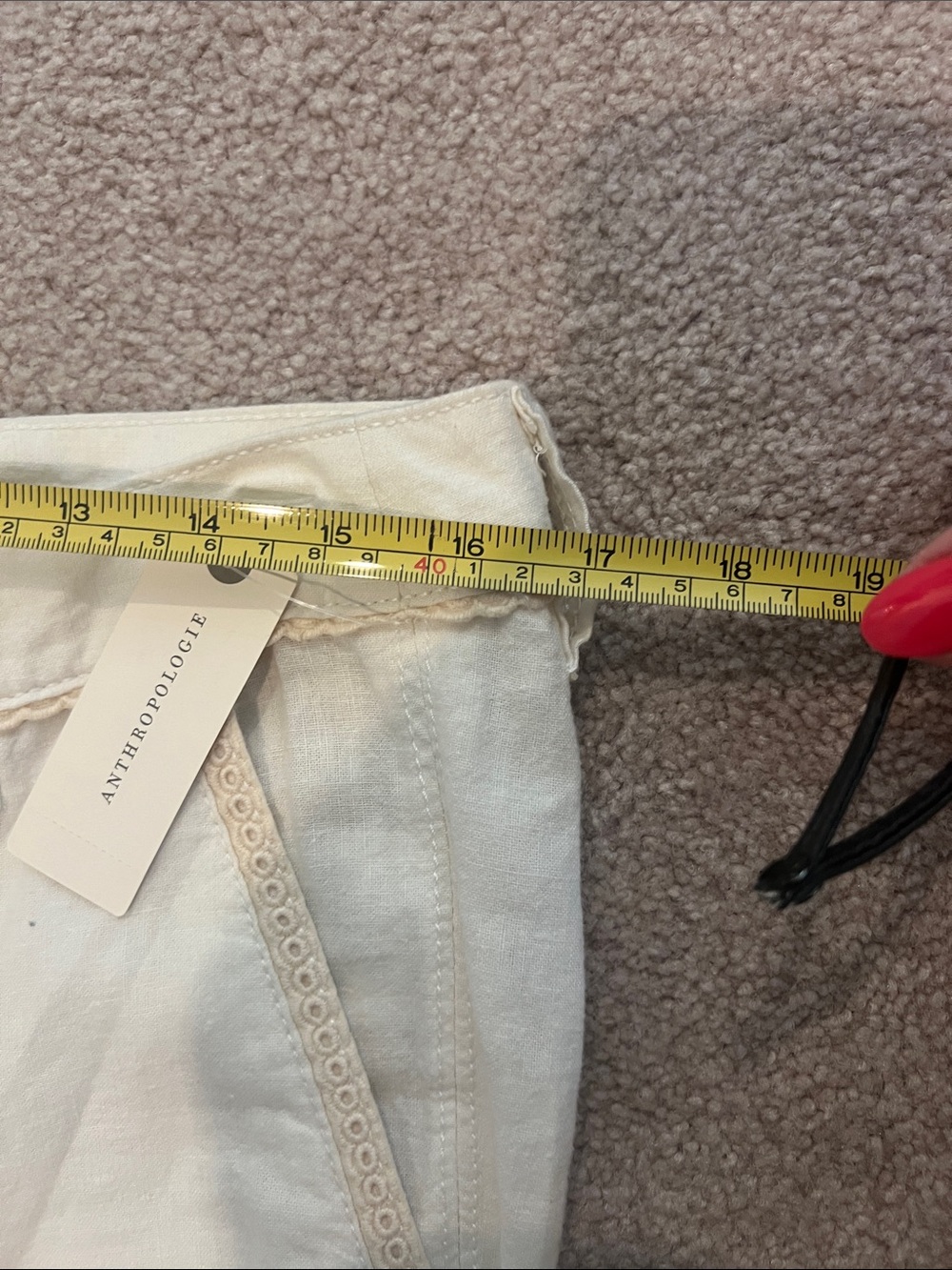 Anthropologie Pilcro No 12 Cream Boot Cut Linen Pants - Picture 12 of 12